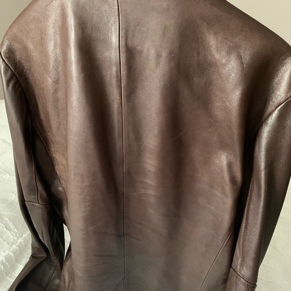 John Varvatos Designer Brown Leather Jacket NWOT - Picture 8 of 11
